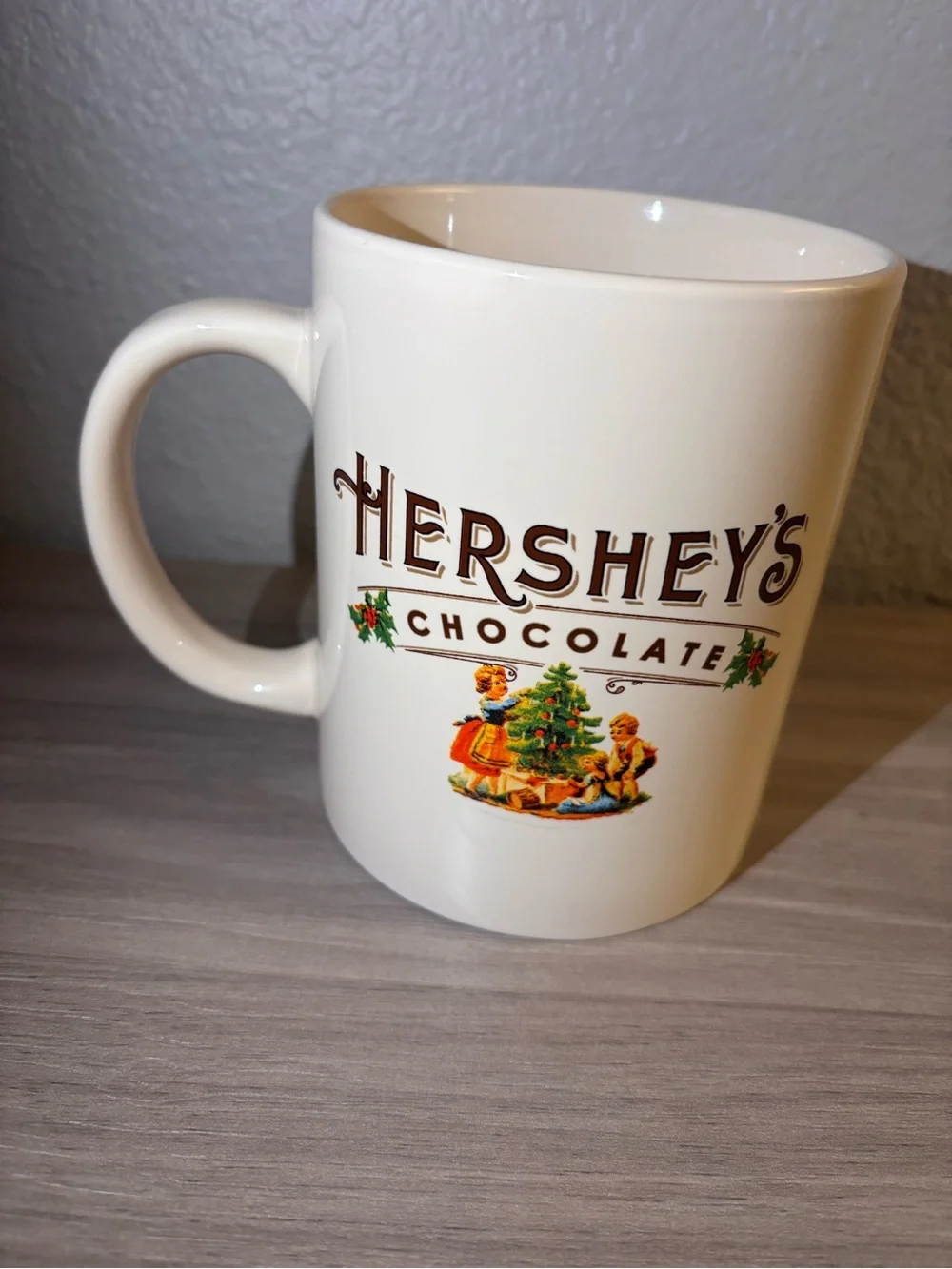 Cream White Holiday Chocolate Ceramic Mug